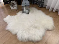 Sheepmania Iceland Double Lambskin Genuine Unsheared - Hustá dlouhosrstá pravá ovčí kůže do 10 cm - Deka na koberec Krbová deka Lambskin Blanket Pram - bílá