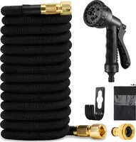 Flexibler Gartenschlauch dehnbarer Wasserschlauch flexibel Schwarz 7.5m