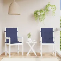 vidaXL Niedriglehner-Auflagen 2 Stk. Marineblau Stoff
