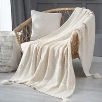 Plaidcreme 110 x 150 cm Deckengestrickteppich
