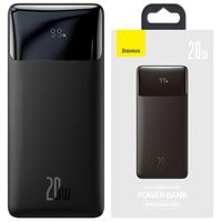 Baseus Bipow Schnelllade-Powerbank 30000mAh 20W schwarz (Overseas Edition) + USB-A - Micro USB Kabel 0,25m schwarz (PPBD050401)