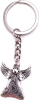 Onwomania Schlüsselanhänger Engel Schutzengel mit Herz Metall Anhänger Charm