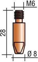 Stromdüse Draht-Ø 1mm M 6 L.28mm E-Cu TRAFIMET