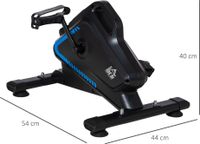 HOMCOM Mini Heimtrainer Beintrainer 5 Widerstandsstufen Mini Bike Pedaltrainer Trainingsrad Fahrradgerät mit LCD-Display verstellbar Stahl Schwarz+Blau 54 x 44 x 40 cm