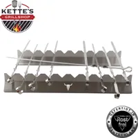 Spießleiste/Spießaufsatz/Schaschlik Grillaufsatz aus Edelstahl (450mm mit 10 Spießen)