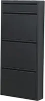 gowoll Schuhschrank Schmal Schuhregal Metall Hoch Schuhkipper mit Magnetische Abdeckung Metall Montiert Schuhregal Schmal (Anthrazit, 3+1 Klappen)