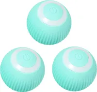 3x Intelligentes Automatisches Rollende Kugel Katzenspielzeug mit Capnip, Elektrisches interaktives USB Katzenspielzeug zum Trainieren des Indoor Spielens, 4.3 cm, blau