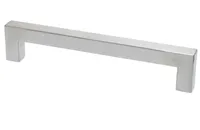 Möbelgriff BA 160mm, Küchengriff Edelstahl gebürstet, Türgriff eckig