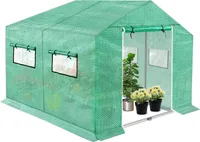 Skleník 3x2x2m 6㎡ Fóliový skleník HDPE+LDPE+pozinkovaná rúrka Skleník s oknom Paradajkový dom Zimná ochrana proti UV žiareniu Fóliový stan Zelená CEEDIR