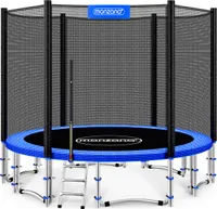 MONZANA® Trampolin Ø 366 cm SÜD GS zertifiziert Komplettset inkl. Sicherheitsnetz, Leiter, Randabdeckung & Zubehör - Kindertrampolin Gartentrampolin