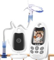 BOIFUN Babyphone mit Kamera und Halterung, Infrarot-Nachtsichtkamera Babyfon mit Temperaturüberwachung, VOX-Modus, Baby Monitor Gegensprechfunktion