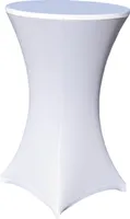Stehtischhusse Stretch für Bistrotisch mit 4 Fußlaschen elastisch Ø 70-75x110-120 cm Weiß