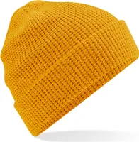 Beechfield B52N | Organic Baumwolle Waffle Beanie - 100% Baumwolle - Farbe: Mustard - Größe: One Size