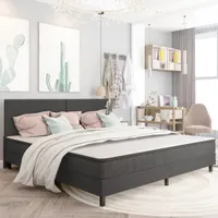 vidaXL Boxspring rám postele šedá látka 200x200 cm