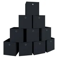 10er Set Aufbewahrungsbox 30x30 cm Aufbewahrungs Einschub Korb Box Stoff  Faltbox