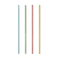 100 papírových brček na pití Ø 6 mm - 20 cm, různé barvy "Zig-Zag"