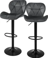 ML-Design 2er Set Barhocker Tresenhocker 360° drehbar, Gepolsterter Barstuhl mit Rückenlehne und Fußstütze, 59-79 cm