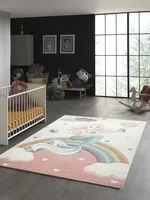 Kinderteppich Meerjungfrau Prinzessin pastell Größe - 160 x 230 cm