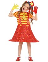HARLEKIN Pierrot Kinder Mädchen Kostüm  Clown Kleid mit Minihut Gr:116-164 
