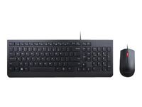 Lenovo 4X30L79915, Volle Größe (100%), Kabelgebunden, USB, QWERTY, Schwarz, Maus enthalten