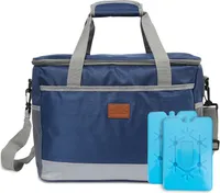 Lospitch 25L Kühltasche faltbar Kühlkorb Kühlbox Isoliertasche Thermotasche Picknicktasche für Lebensmitteltransport, Marine