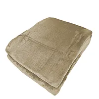 Flanell Wohndecke uni 150 x 200 cm taupe uni