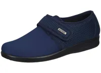 Fly Flot Herren Hausschuh geschlossen Klettverschluss Mesh Stretch, Größe:43 EU, Farbe:Blau