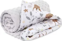 Babydecke Sommerdecke mit Minky 75x100 cm - Baby Kinderdecke Kuscheldecke Kinderwagen Decke Hirsch