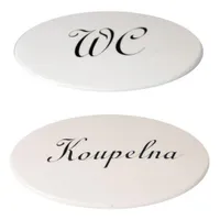 Štítek sada WC + KOUPELNA bílý plast