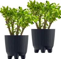 2x Blumentopf Pflanzentopf Übertopf Rund Blumenkübel Ryfo N 14,5 cm