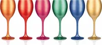 6 sklenic na víno Mix 300ml kovový vzhled sklenice na víno sklenice na červené víno sklenice na bílé víno