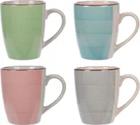 EXCELLENT HOUSEWARE Kubki ceramiczne Zestaw kubków ceramicznych do rozdania 4x360 ml