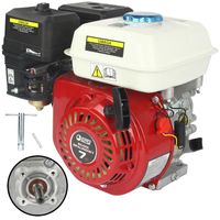 Motor Benzin Benzinmotor 7 PS OHV Kartmotor Standmotor 4-Takt Industriemotor 19 mm Welle Motor für Rüttelplatte, Stromaggregat