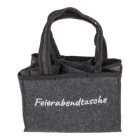 Flaschentasche Bierträger Flaschenträger Transportkorb aus Filz für 6 Flaschen »Feierabendtasche«