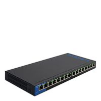Linksys LGS116P-EU 16-Port Gigabit Ethernet PoE+ Netzwerk Switch RJ45 Plug & Play