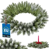 KOTARBAU® Adventskranz ⌀ 60 cm Weihnachtskranz Haustür Grün Tannenkranz mit Schnee Kunststoff Weihnachtstürkranz Türkranz Weihnachten Außen Adventsgesteck Christmas Decorations
