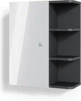 Vicco Badschrank Fynn, 47.2 x 59.2 cm, Weiß Hochglanz/Anthrazit
