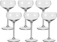 Leonardo Cheers Sekt-Schalen 6er Set, spülmaschinenfeste Champagner-Gläser, Sekt-Schalen mit gezogenem Stiel, Sekt-Glas, Höhe 18 cm, 315 ml, 061644