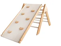 Kletterdreieck, Klettergerüst aus Holz für Kinder Sprossendreieck, Kinderrutsche