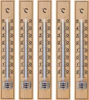5er Set Zimmerthermometer Holz