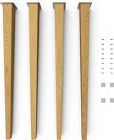 4x sossai Holzfüße eckig - gerade Ausführung 71cm Eiche