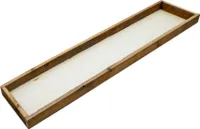 Holz Deko Tablett rechteckig - 80 x 18 cm - Kerzentablett mit Rand rustikal - Advents Kerzen Tablett Tischdeko