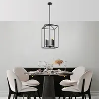 Opviq, Till- Till FLG, Schwarz, Kronleuchter, 35 x 35 x 107 cm, Metallkörper