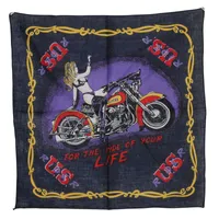 Bandana Tuch - U.S. Rider Biker blau-navy - quadratisches Kopftuch