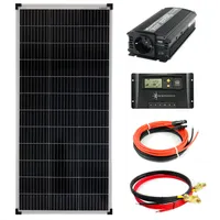 Solar Set 12V 100 Watt Solarpanel 10A Laderegler 600W Spannungswandler Solaranlage