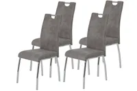 4er Set Vierfußstuhl Susi II  Bezug Vintage Grau  Lehne mit Griff