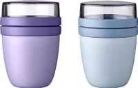 Mepal - Lunchpot Ellipse Mixed - Vivid Lilac + Nordic Blue – 500 ml praktischer Reisebecher, Joghurtbecher, To go Becher – Geeignet für Tiefkühler, Mikrowelle und Spülmaschine, 700 ml Polypropyleen