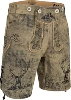 PAULGOS Herren Trachten Lederhose Kurz - HK4 ANTIK - Echtes Leder - in 3 Farben erhältlich - Größe 44 - 60