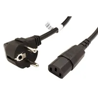 BACHMANN Kabel síťový, CEE 7/7(M) - IEC320 C13, 3x 1,5mm2,  1m, černý (19.07.1315)