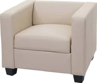 Křeslo lounge chair Lille  Imitace kůže, krémová